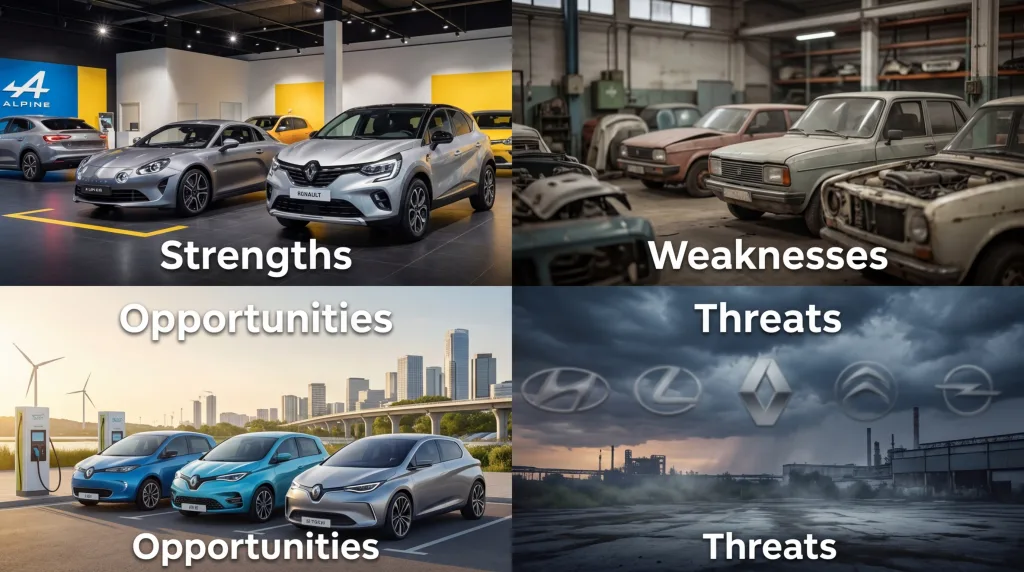 découvrez une analyse swot complète de renault, mettant en lumière ses forces, faiblesses, opportunités et menaces pour mieux comprendre sa position sur le marché automobile.